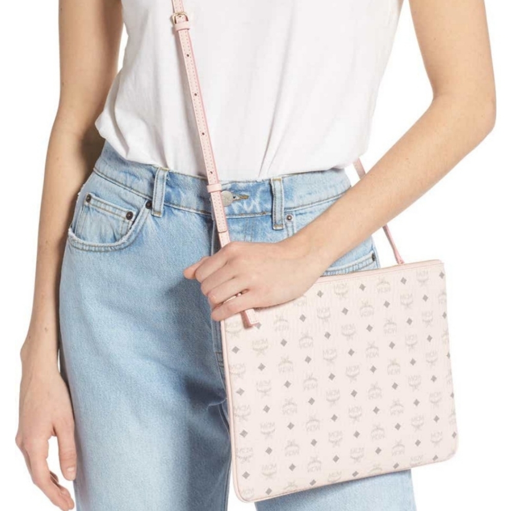 MCM pink visetos crossbody